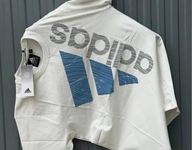 Adidas Men's Graphic Print Crewneck T-Shirt - Off-White