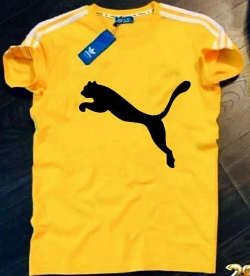 Puma Men's Graphic Print Crewneck T-Shirt Yellow