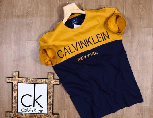 Calvin Klein Regular Fit T-Shirt ( Mustard & blue )