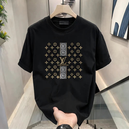 Men's Brand Premium Louis Vuitton Black T-shirt