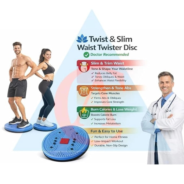 Twist & Slim Waist Twister Disc, Abdominal Exerciser, Body Toner, Fat Burner