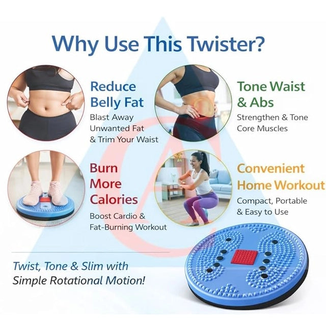 Twist & Slim Waist Twister Disc, Abdominal Exerciser, Body Toner, Fat Burner