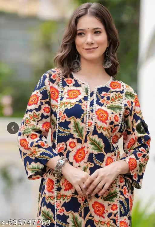 Buy Blue Straight Kurtis Online at Best Prices