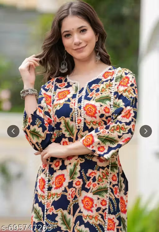 Buy Blue Straight Kurtis Online at Best Prices