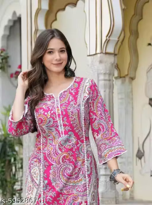 Buy Women’s Less Kurti with Lace Detailing